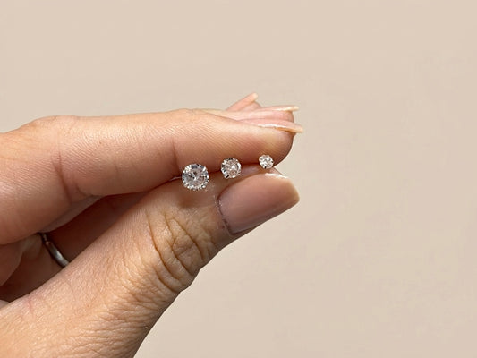Trio de Brincos Ponto de Luz em Prata 925