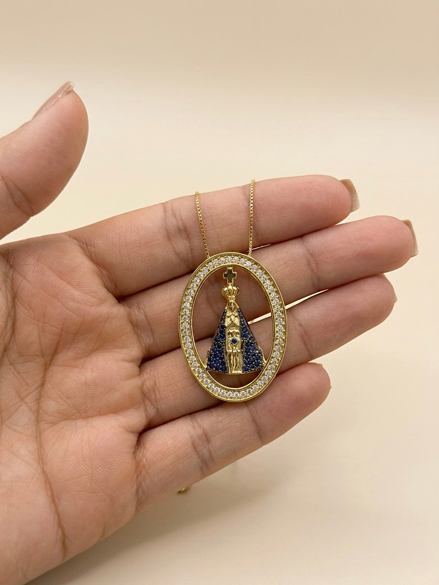 Colar Nossa Senhora Banhado a Ouro 18k