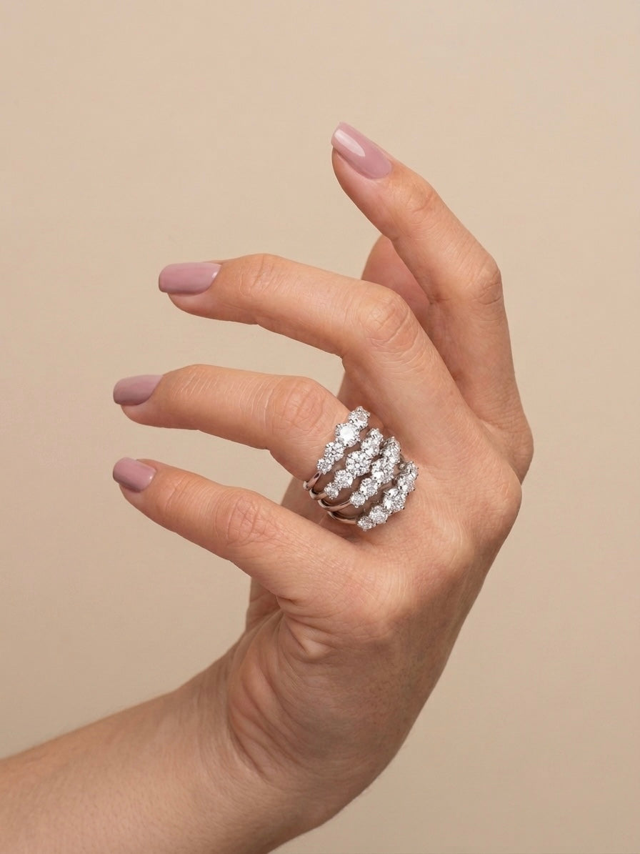 Anel Solitário Redondo Moissanite em Prata 925