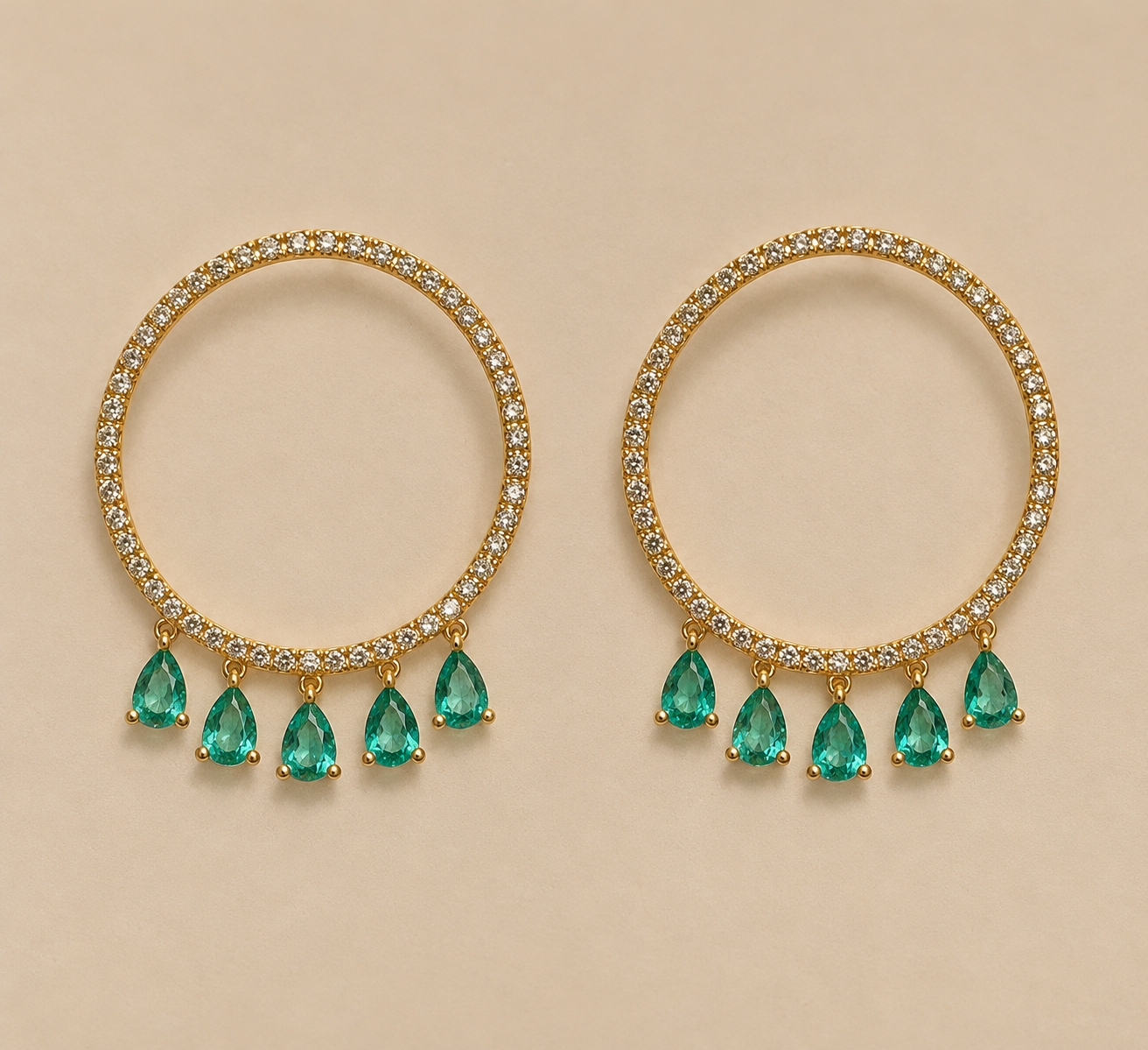 Frontal earrings with drops