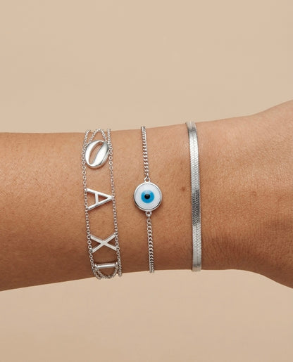 Pulseira Malha Fita Lisa Prata 925