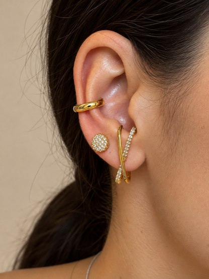 Brinco Ear Hook Liso e Cravejado