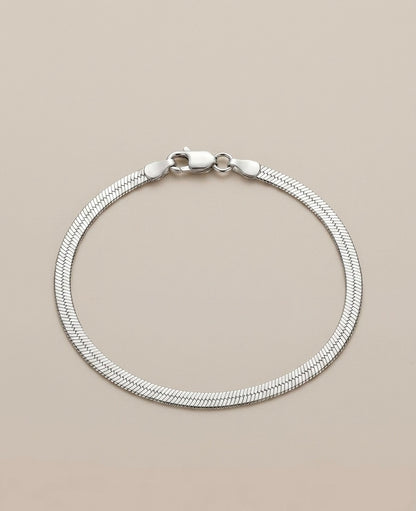 Pulseira Malha Fita Lisa Prata 925