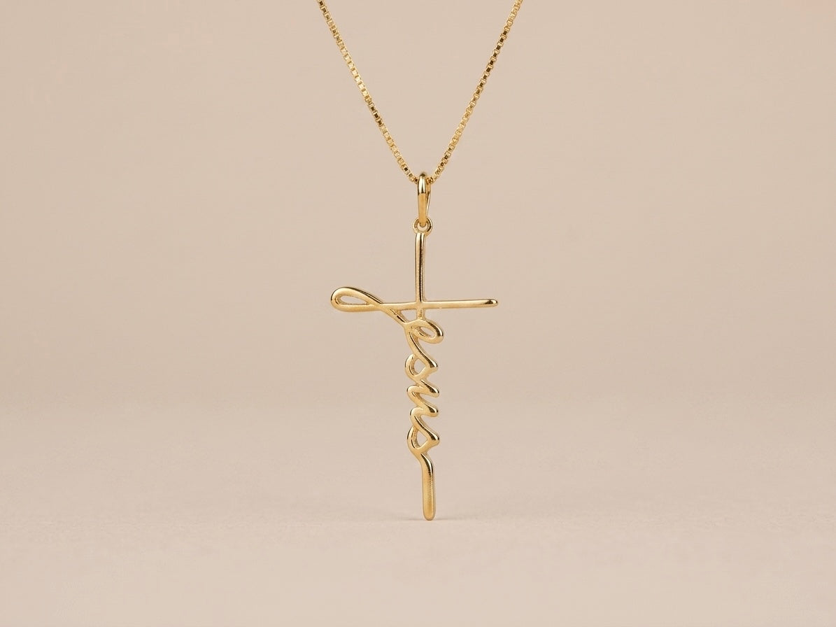 Colar Cruz Jesus Banhado a Ouro 18k
