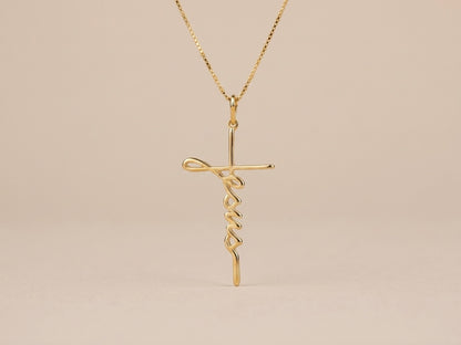 Colar Cruz Jesus Banhado a Ouro 18k