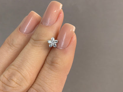 Brinco Flor de Zircônias em Prata 925