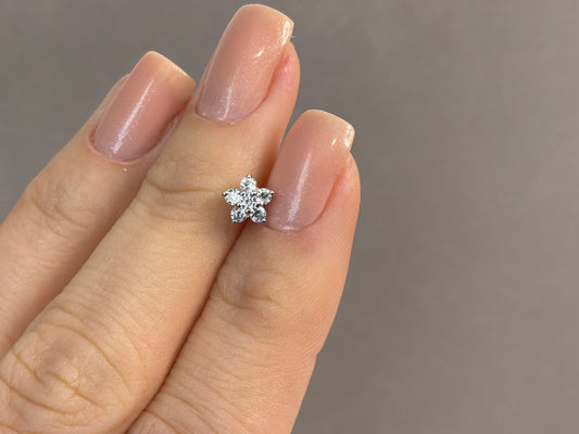 Brinco Flor de Zircônias em Prata 925