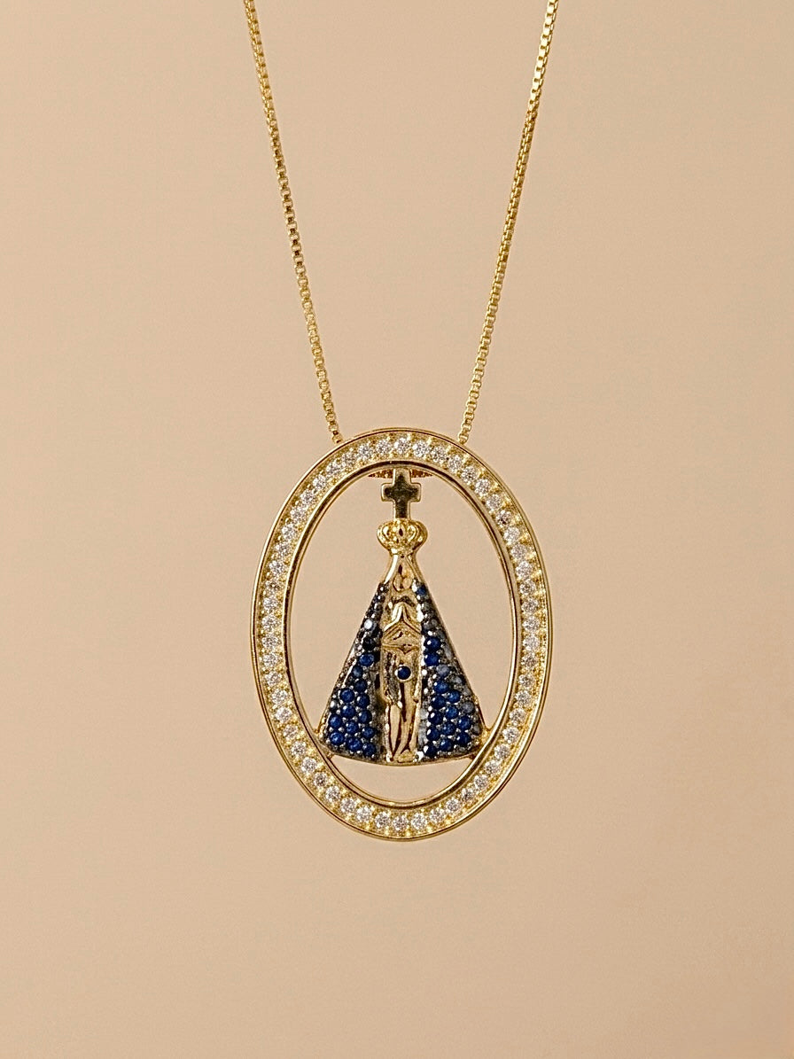 Colar Nossa Senhora Banhado a Ouro 18k