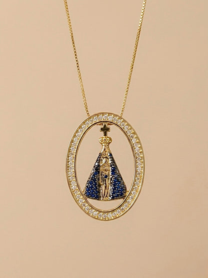Colar Nossa Senhora Banhado a Ouro 18k