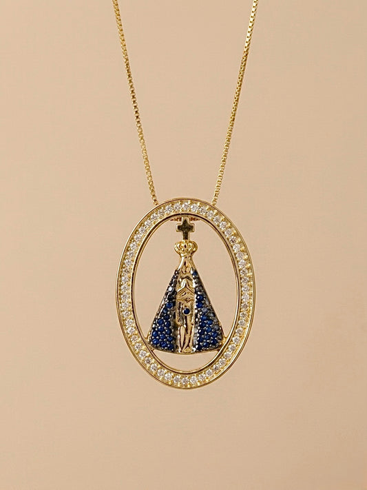 Colar Nossa Senhora Banhado a Ouro 18k