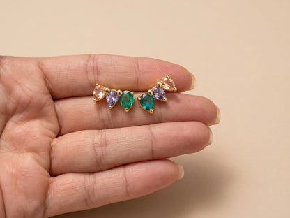 Brinco Ear Cuff 3 Gotas Banhado a Ouro