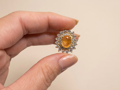 Brinco Oval Cravejado Banhado a Ouro 18k