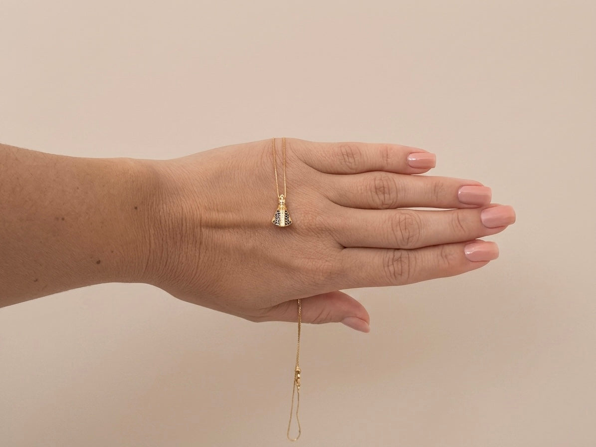 Colar Nossa Senhora Cravejado Banhado a Ouro 18k