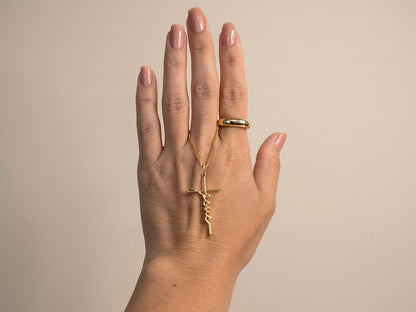 Colar Cruz Jesus Banhado a Ouro 18k