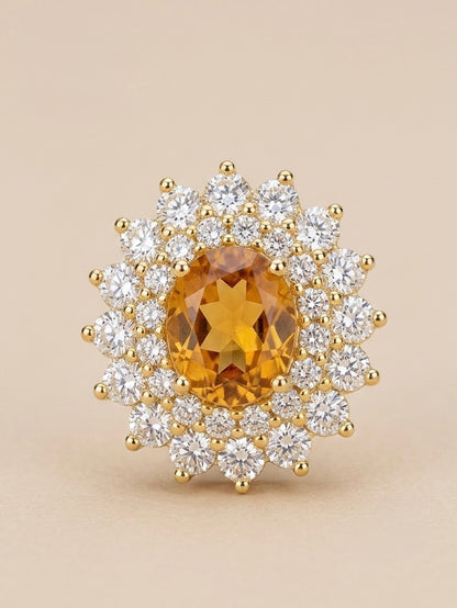 Brinco Oval Cravejado Banhado a Ouro 18k