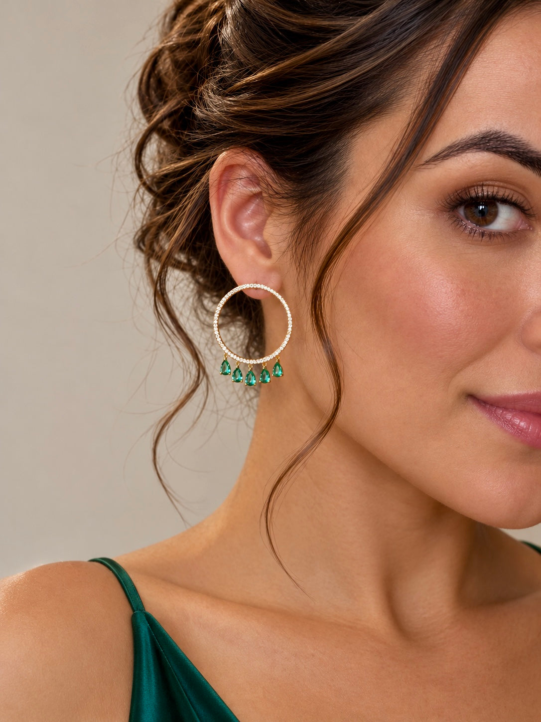 Frontal earrings with drops