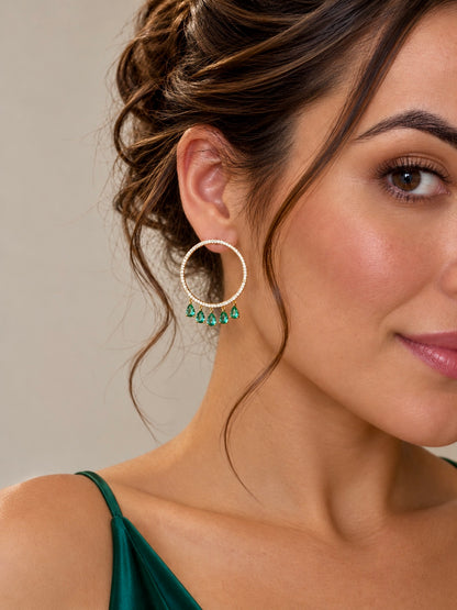 Frontal earrings with drops