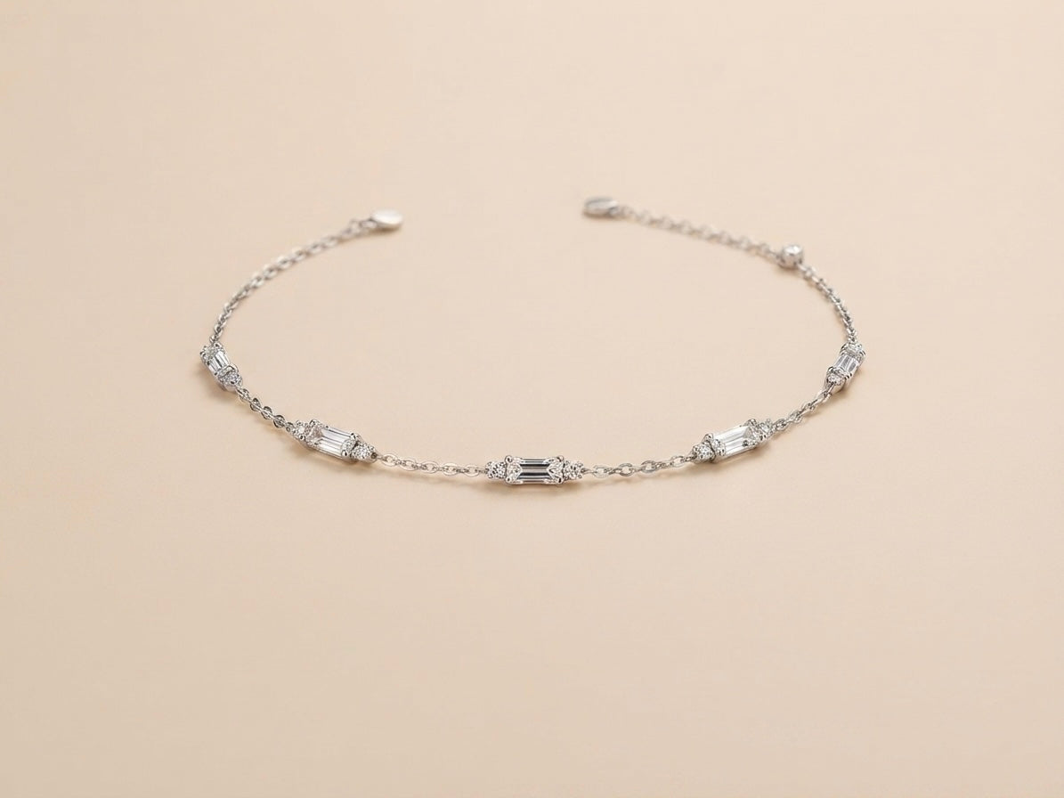 Pulseira Zircônia Cravejada Prata 925