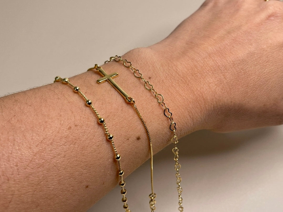 Pulseira Cruz Banhada a Ouro 18k