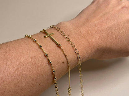 Pulseira Cruz Banhada a Ouro 18k