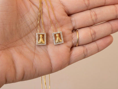 Escapulário Nossa Senhora Cravejado Banhado a Ouro