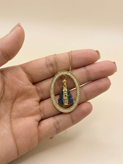Colar Nossa Senhora Banhado a Ouro 18k