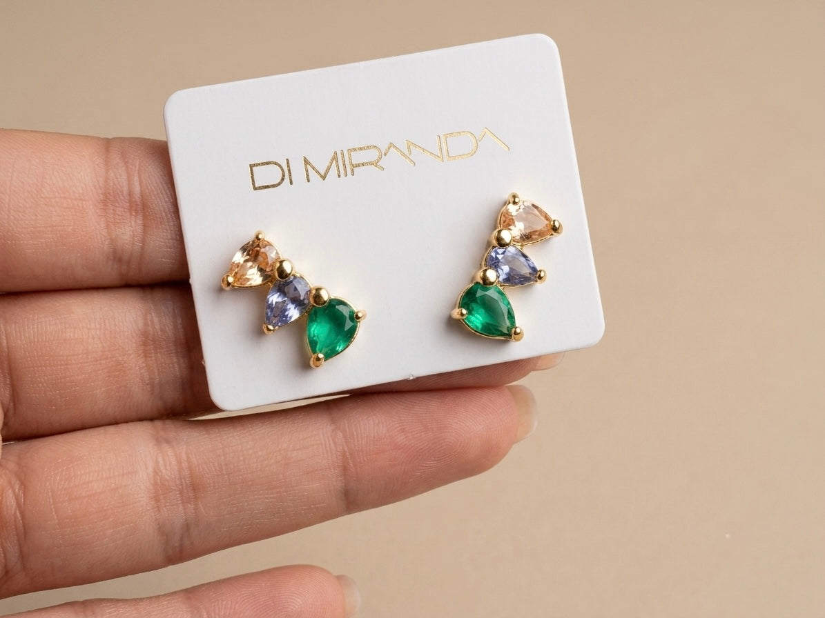 Brinco Ear Cuff 3 Gotas Banhado a Ouro