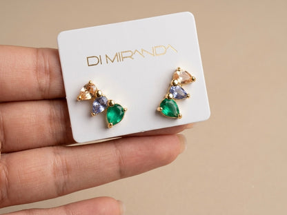 Brinco Ear Cuff 3 Gotas Banhado a Ouro