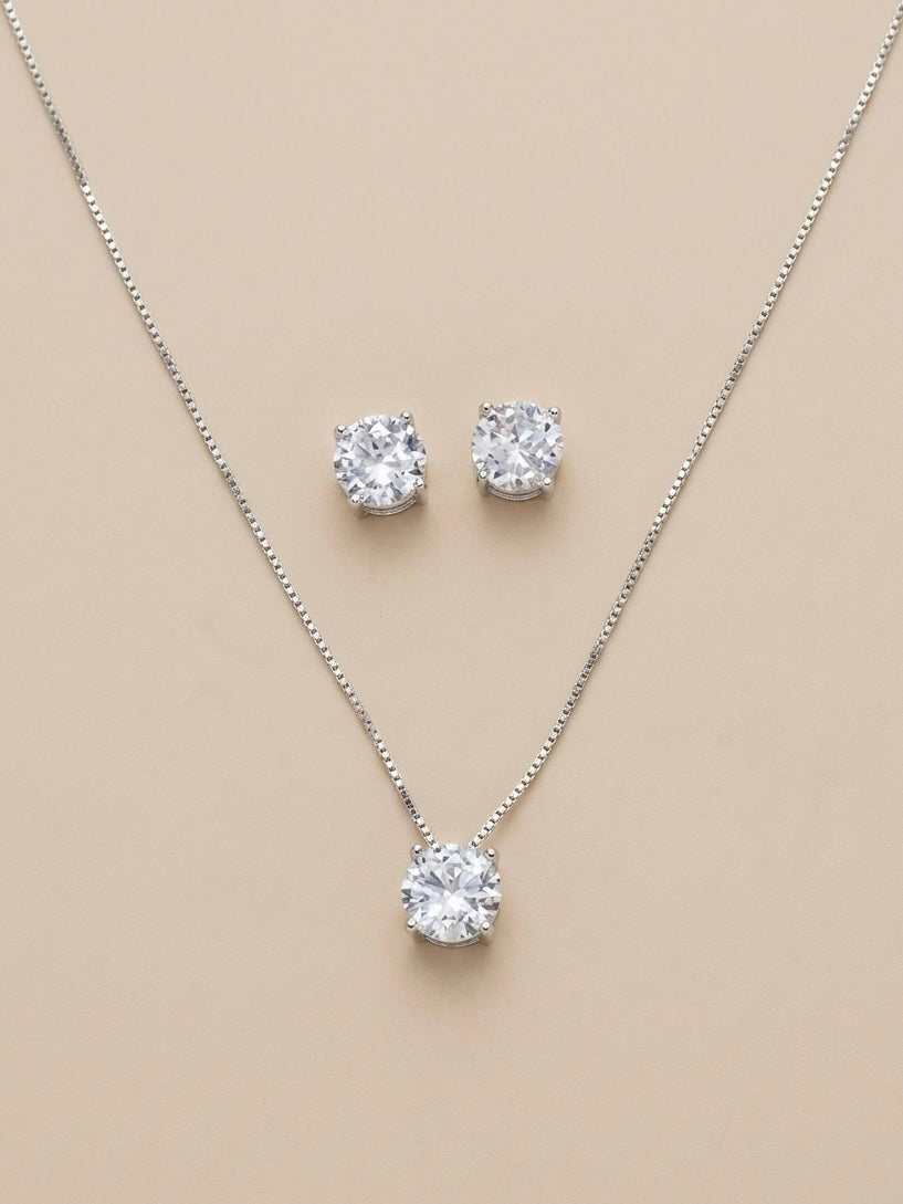 Conjunto Ponto de Luz em Prata 925