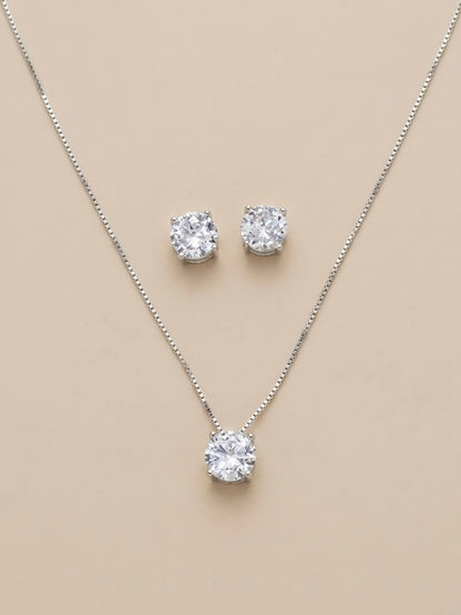 Conjunto Ponto de Luz em Prata 925