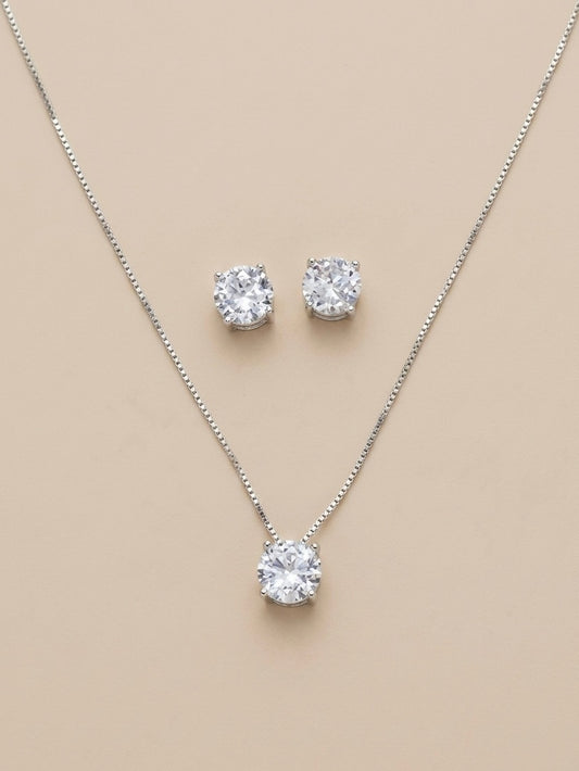 Conjunto Ponto de Luz em Prata 925