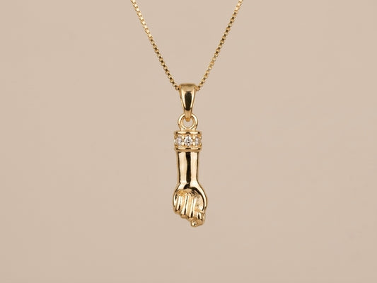 Colar Figa Cravejada Banhado a Ouro 18k