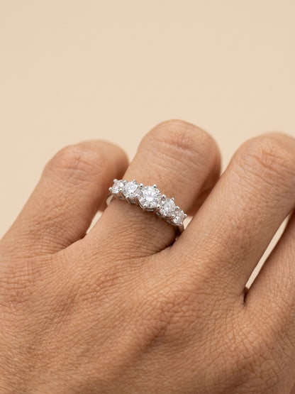 Anel Solitário Redondo Moissanite em Prata 925