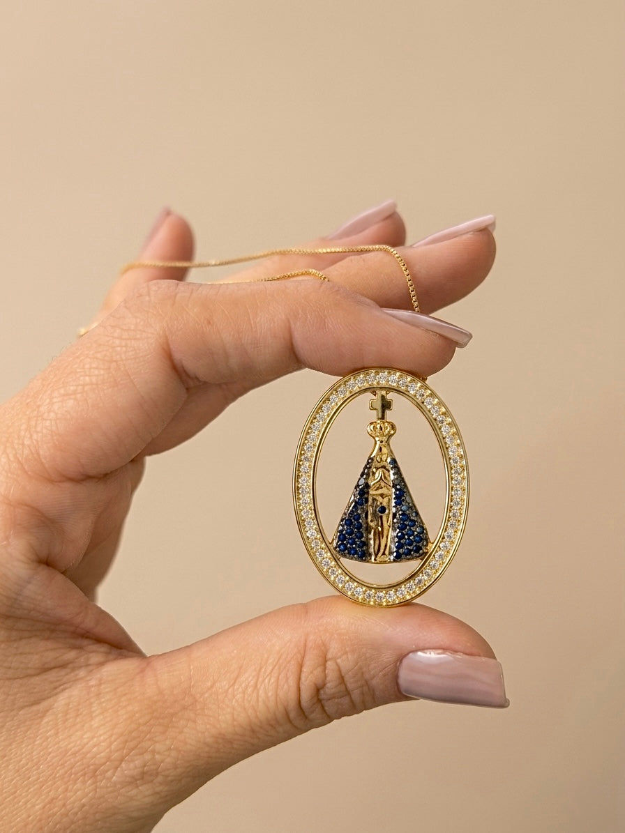 Colar Nossa Senhora Banhado a Ouro 18k