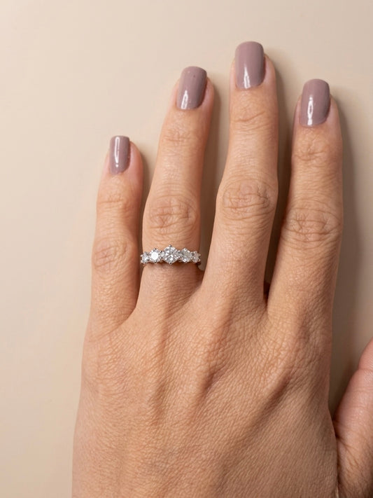 Anel Solitário Redondo Moissanite em Prata 925