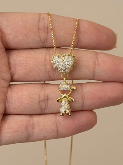Boy Pendant, Pavé Setting