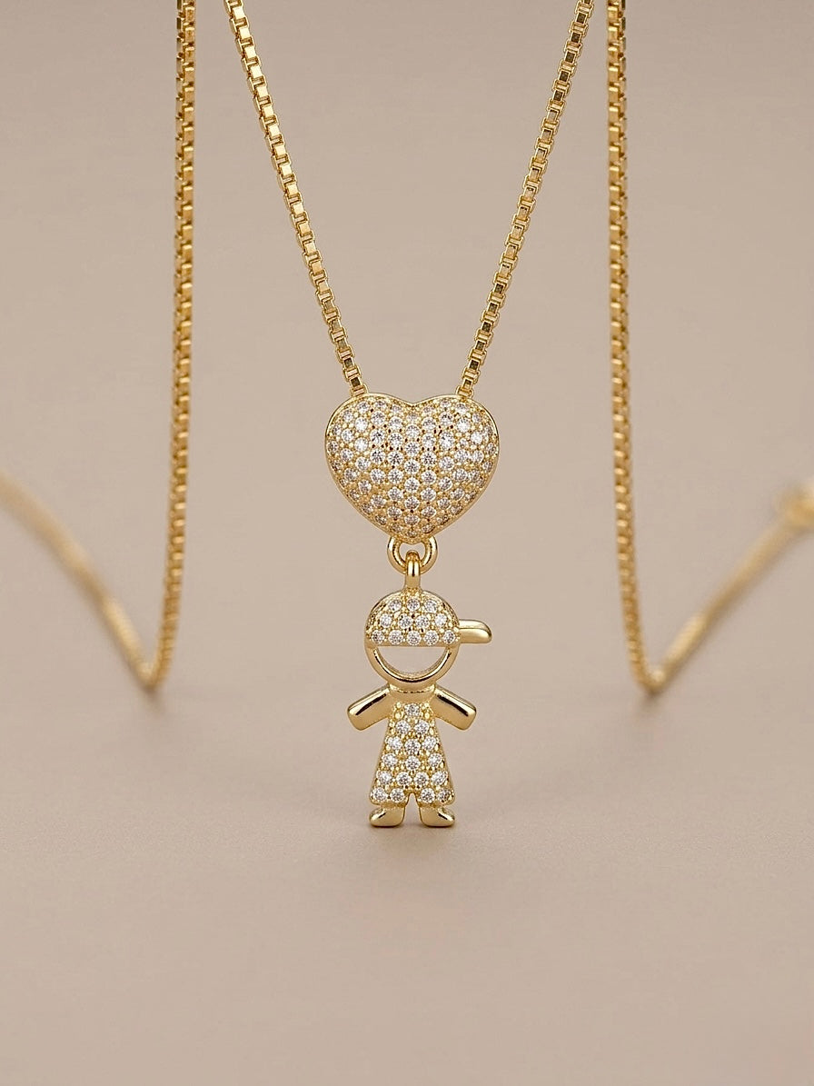 Boy Pendant, Pavé Setting