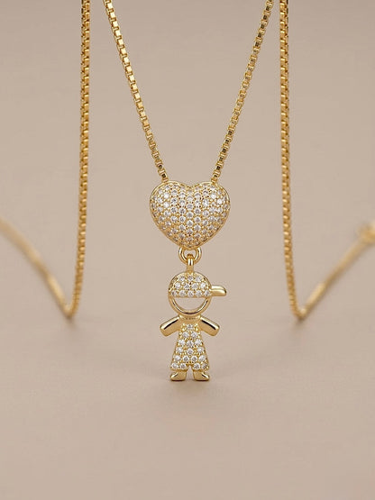 Boy Pendant, Pavé Setting