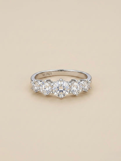 Anel Solitário Redondo Moissanite em Prata 925