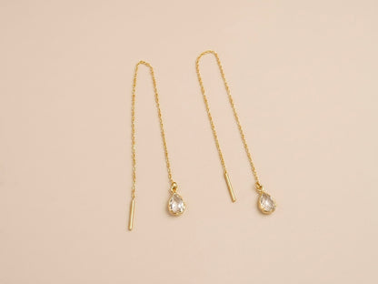Brinco Passante Gota Cristal
