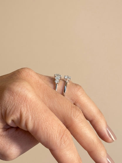 Anel Solitário Redondo Moissanite em Prata 925]