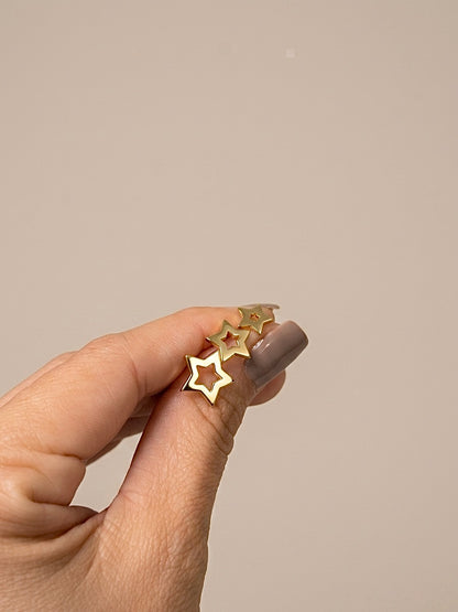Trio de Brincos Estrelas