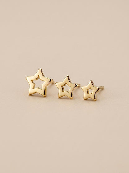 Trio de Brincos Estrelas