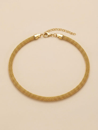 Choker Malha Trabalhada Banhada a Ouro