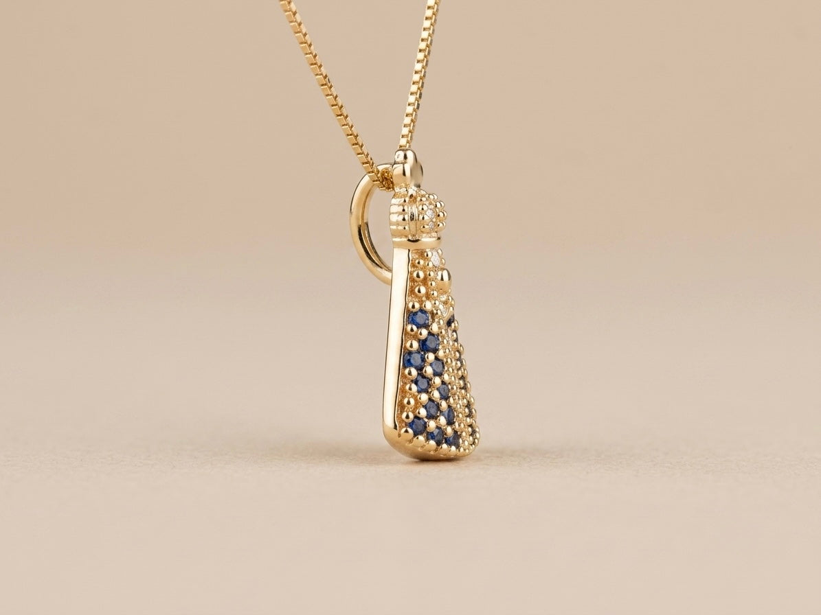 Colar Nossa Senhora Cravejado Banhado a Ouro 18k