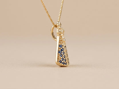 Colar Nossa Senhora Cravejado Banhado a Ouro 18k