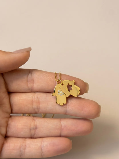 Colar Mão de Fátima Banhado a Ouro 18k