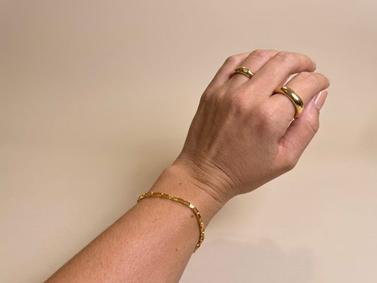 Pulseira Elos Retangulares Banhada a Ouro