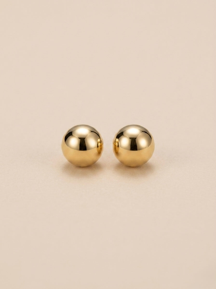 Brinco Bola Lisa Banhado a Ouro