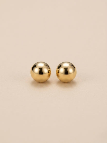 Brinco Bola Lisa Banhado a Ouro